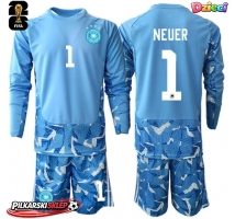 Niemcy Manuel Neuer #1 Bramkarskie Koszulka Wyjazdowa dzieci MŚ 2026 Długi Rękaw (+ krótkie spodenki)
